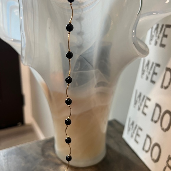 14K Gold Onyx w/ Onyx Bead Necklace (14g)16” - Picture 9 of 11